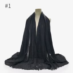 image-Cotton Linen Scarf Shawl 95x180cm Crinkle Weave WJ01