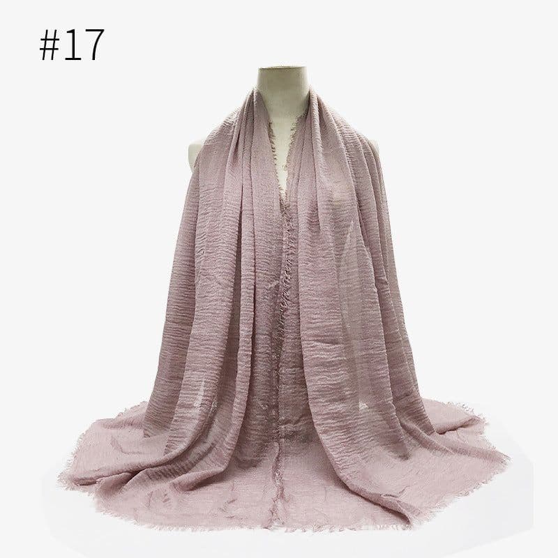 image-Cotton Linen Scarf Shawl 95x180cm Crinkle Weave WJ01
