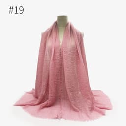image-Cotton Linen Scarf Shawl 95x180cm Crinkle Weave WJ01