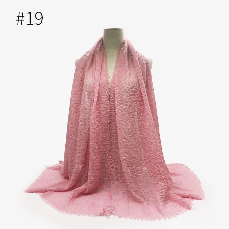 image-Cotton Linen Scarf Shawl 95x180cm Crinkle Weave WJ01