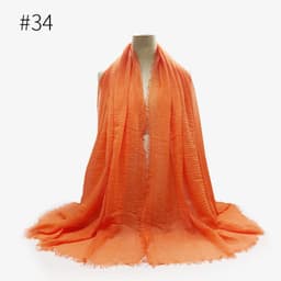 image-Cotton Linen Scarf Shawl 95x180cm Crinkle Weave WJ01