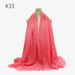 image-Cotton Linen Scarf Shawl 95x180cm Crinkle Weave WJ01