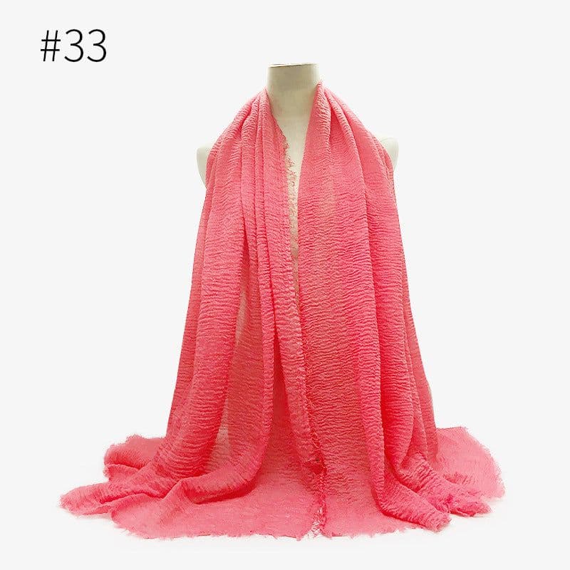 image-Cotton Linen Scarf Shawl 95x180cm Crinkle Weave WJ01