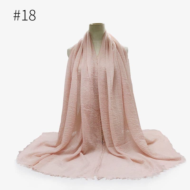 image-Cotton Linen Scarf Shawl 95x180cm Crinkle Weave WJ01
