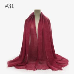 image-Cotton Linen Scarf Shawl 95x180cm Crinkle Weave WJ01