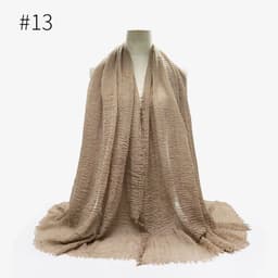 image-Cotton Linen Scarf Shawl 95x180cm Crinkle Weave WJ01