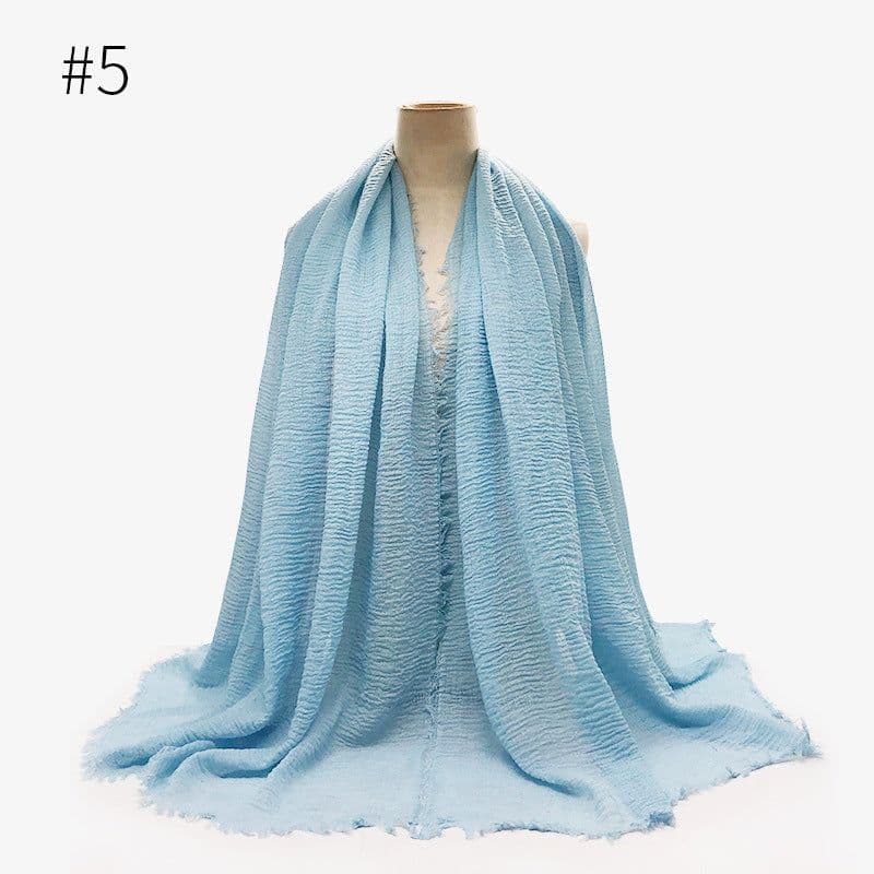 image-Cotton Linen Scarf Shawl 95x180cm Crinkle Weave WJ01
