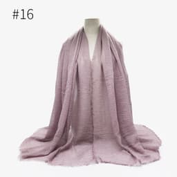 image-Cotton Linen Scarf Shawl 95x180cm Crinkle Weave WJ01