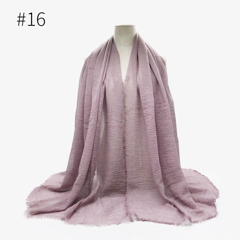 image-Cotton Linen Scarf Shawl 95x180cm Crinkle Weave WJ01