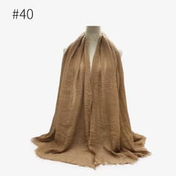 image-Cotton Linen Scarf Shawl 95x180cm Crinkle Weave WJ01