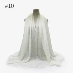 image-Cotton Linen Scarf Shawl 95x180cm Crinkle Weave WJ01