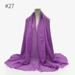 image-Cotton Linen Scarf Shawl 95x180cm Crinkle Weave WJ01