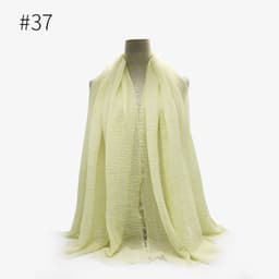 image-Cotton Linen Scarf Shawl 95x180cm Crinkle Weave WJ01