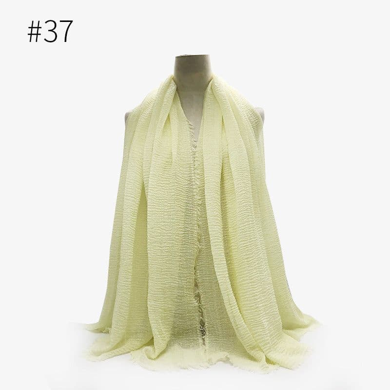 image-Cotton Linen Scarf Shawl 95x180cm Crinkle Weave WJ01