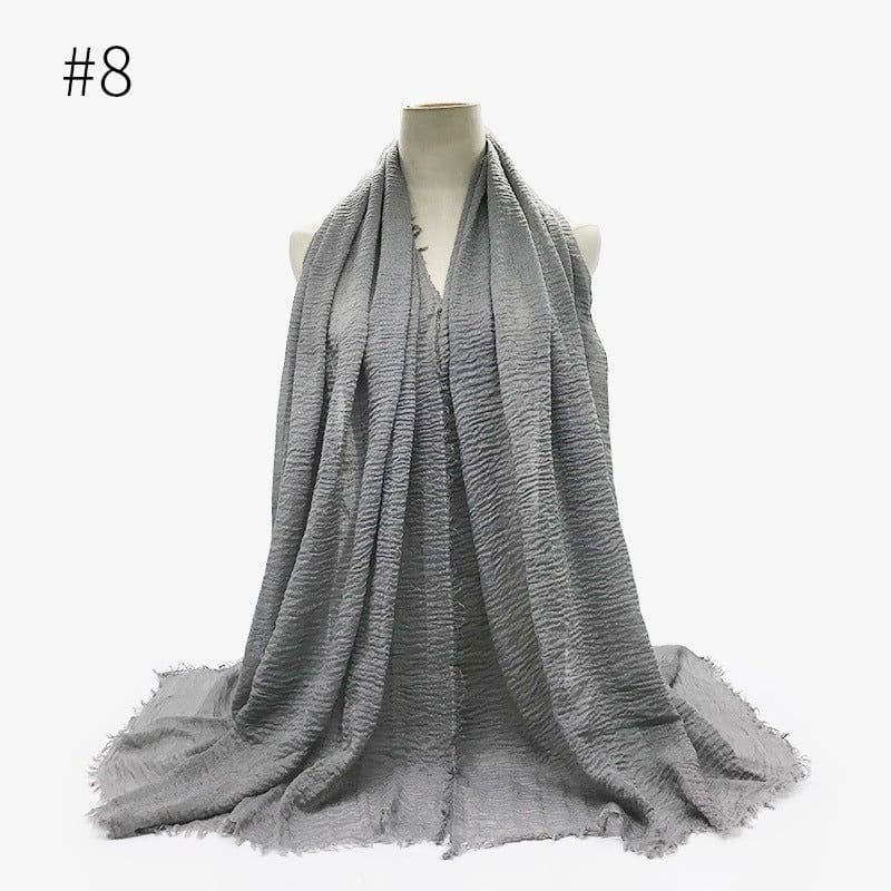 image-Cotton Linen Scarf Shawl 95x180cm Crinkle Weave WJ01