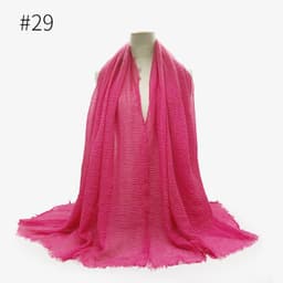 image-Cotton Linen Scarf Shawl 95x180cm Crinkle Weave WJ01