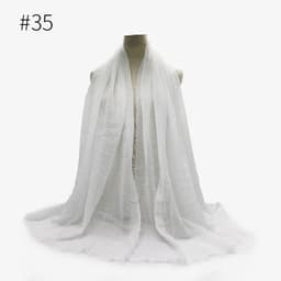 image-Cotton Linen Scarf Shawl 95x180cm Crinkle Weave WJ01