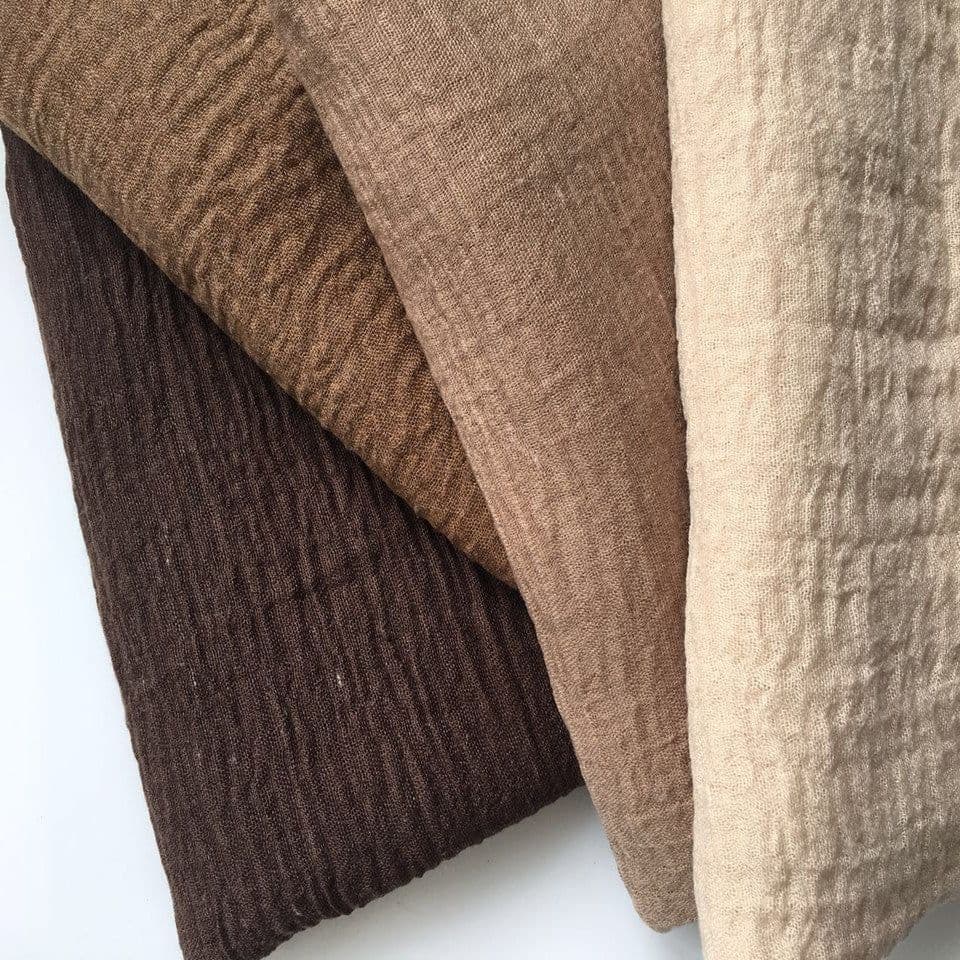 image-Cotton Linen Scarf Shawl 95x180cm Crinkle Weave WJ01