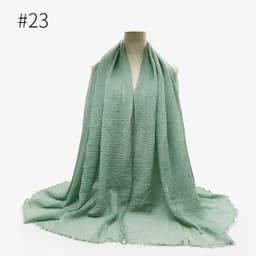 image-Cotton Linen Scarf Shawl 95x180cm Crinkle Weave WJ01