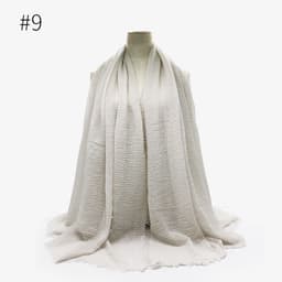 image-Cotton Linen Scarf Shawl 95x180cm Crinkle Weave WJ01