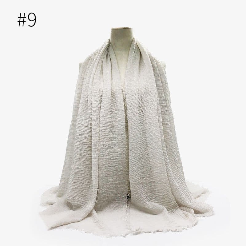 image-Cotton Linen Scarf Shawl 95x180cm Crinkle Weave WJ01
