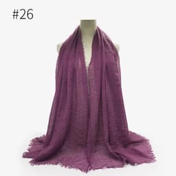 image-Cotton Linen Scarf Shawl 95x180cm Crinkle Weave WJ01