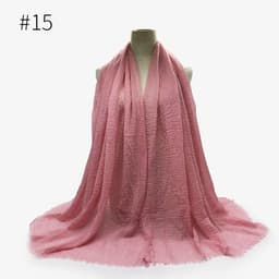 image-Cotton Linen Scarf Shawl 95x180cm Crinkle Weave WJ01