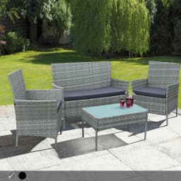 image-4 Piece Rattan Outdoor Furniture Garden Sofa Set