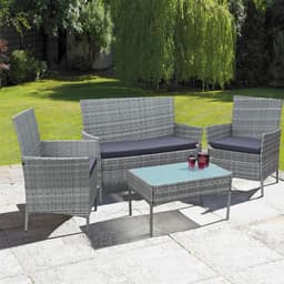 image-4 Piece Rattan Outdoor Furniture Garden Sofa Set