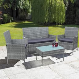 image-4 Piece Rattan Outdoor Furniture Garden Sofa Set