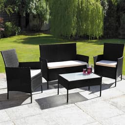 image-4 Piece Rattan Outdoor Furniture Garden Sofa Set