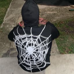 image-Hip Hop Women Hoodie Spider Web Streetwear Pink