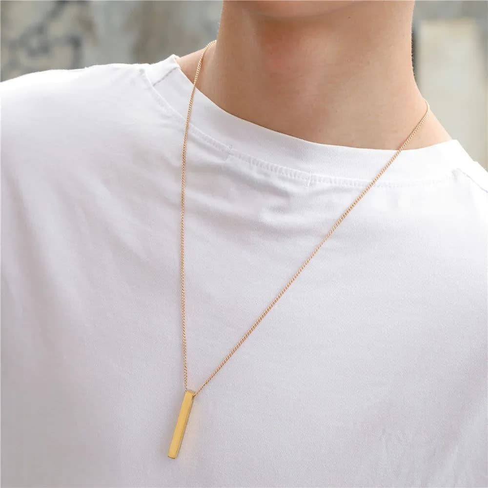 image-European Titanium Steel Geometric Pendant Necklace