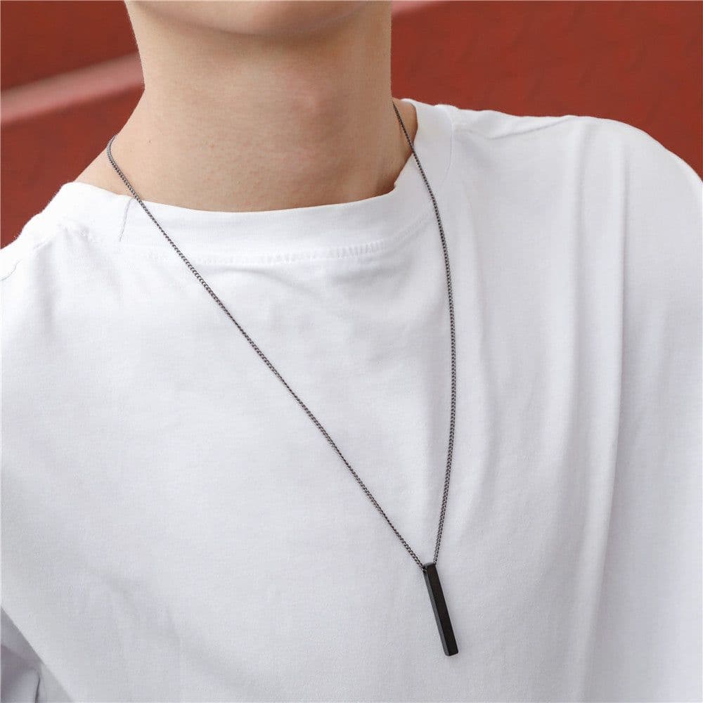 image-European Titanium Steel Geometric Pendant Necklace