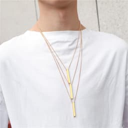 image-European Titanium Steel Geometric Pendant Necklace