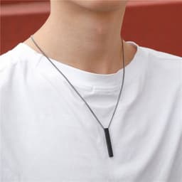 image-European Titanium Steel Geometric Pendant Necklace