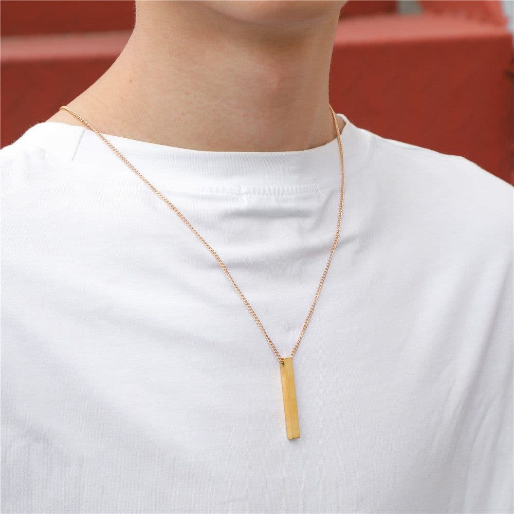image-European Titanium Steel Geometric Pendant Necklace