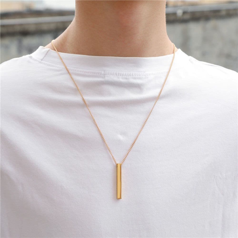 image-European Titanium Steel Geometric Pendant Necklace