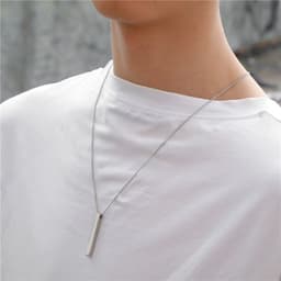 image-European Titanium Steel Geometric Pendant Necklace