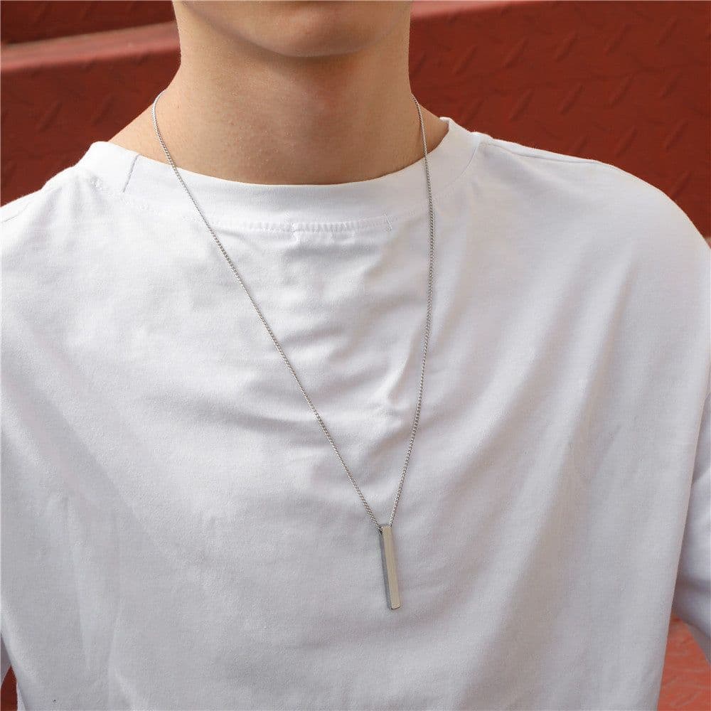 image-European Titanium Steel Geometric Pendant Necklace