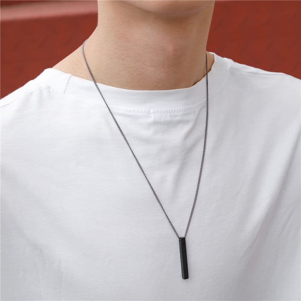 image-European Titanium Steel Geometric Pendant Necklace