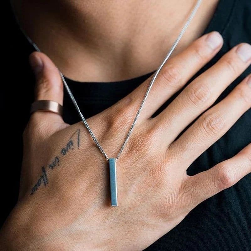 image-European Titanium Steel Geometric Pendant Necklace