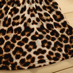 image-Children's Cotton Leopard Print Pullover Skirt Suit