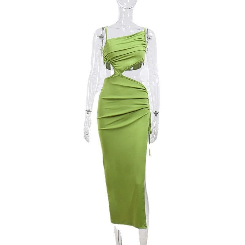 image-ZSIIBO Emerald Hollow Out Midi Dress