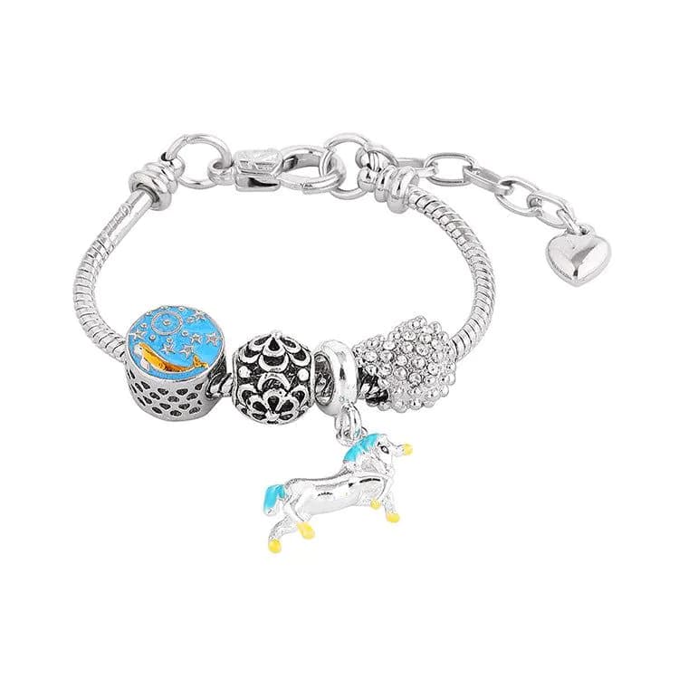 image-Colorful Unicorn Children's Bracelet with Pendant