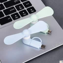 image-USB Fan with Type-C & Lightning Connectors