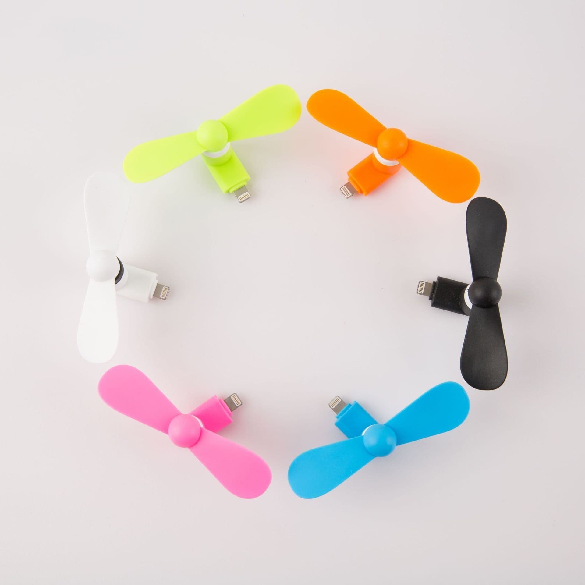 image-USB Fan with Type-C & Lightning Connectors