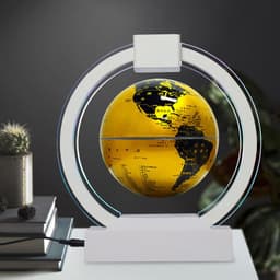 image-Colorful Years Magnetic Levitation Globe 3" Gold