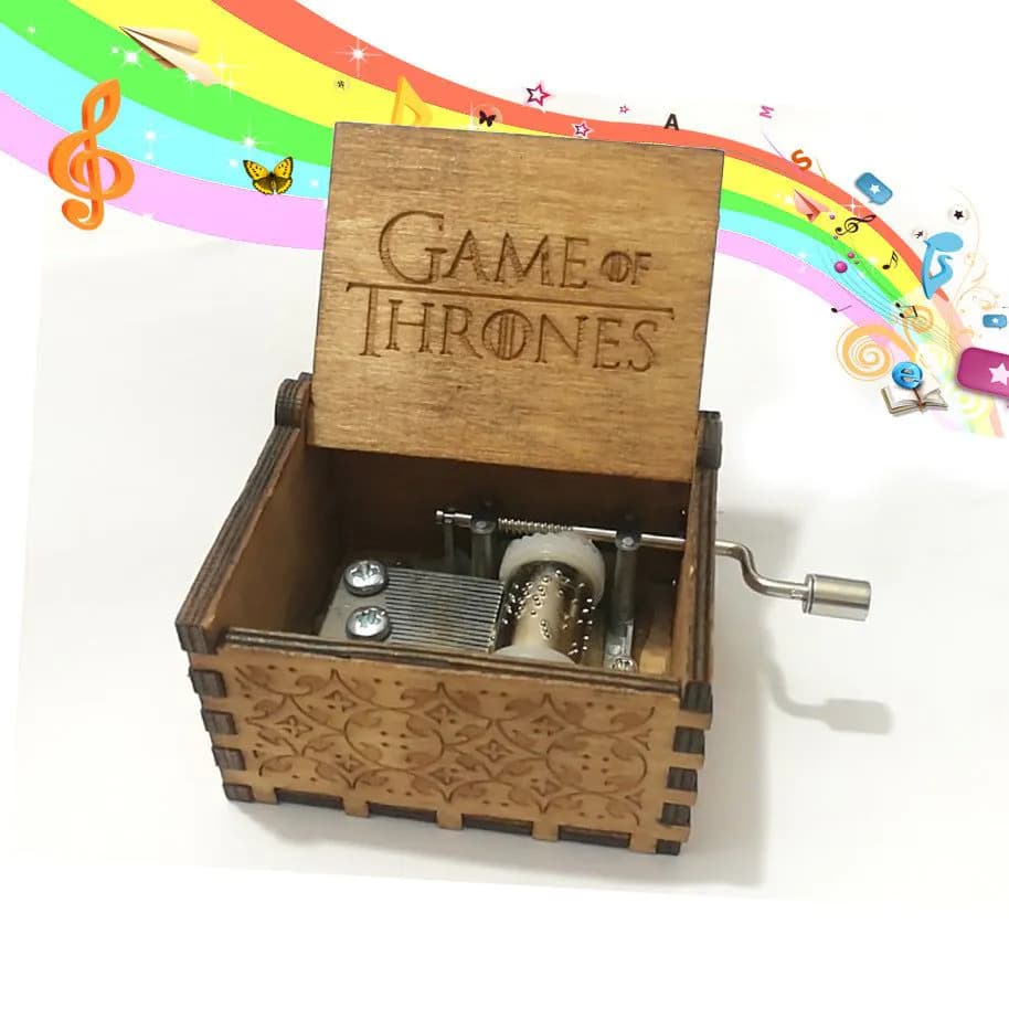image-Handmade classical music box hand-operated wooden music box children's birthday gift wooden crafts custom