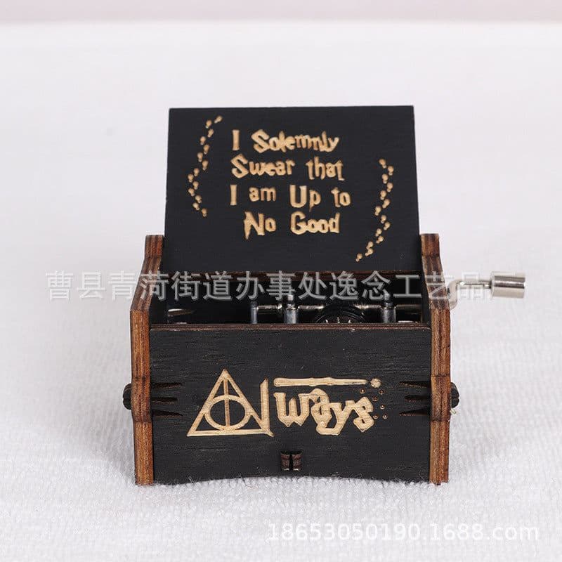 image-Handmade classical music box hand-operated wooden music box children's birthday gift wooden crafts custom